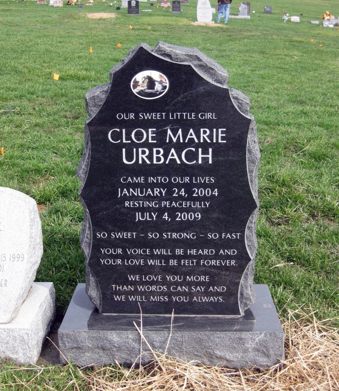 Cloe Headstone with Pet Porcelain Photo