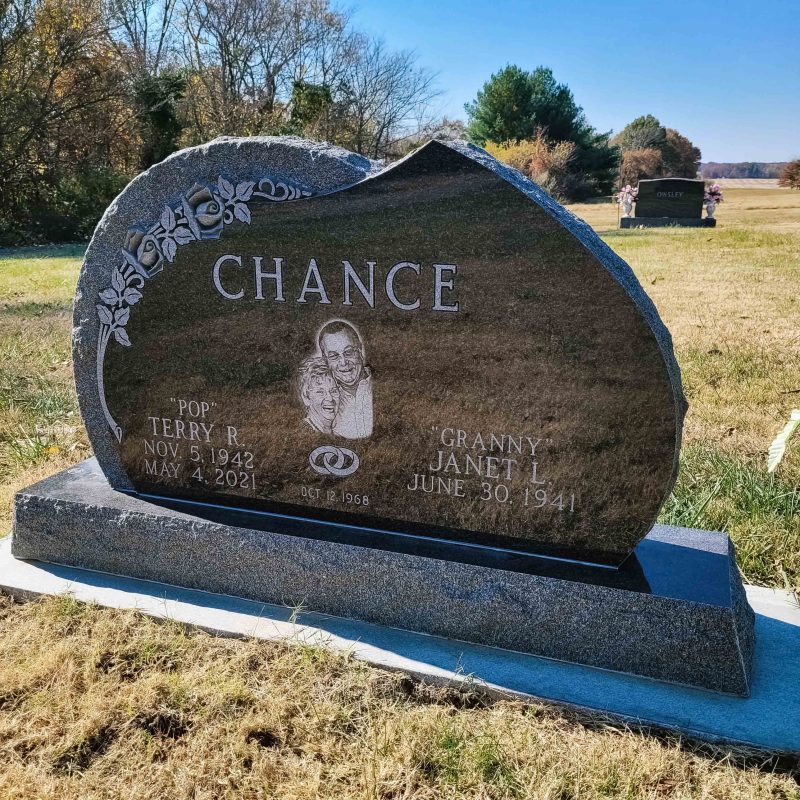 Chance Headstone with Etched Portrait