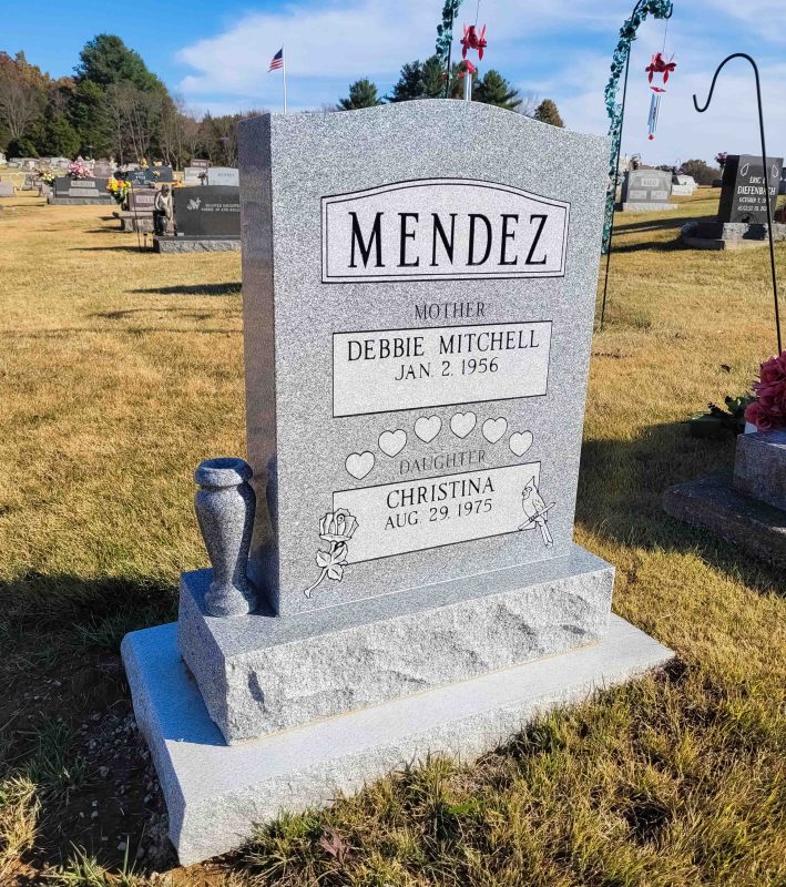 Mendez Headstone with Mother and Daughter