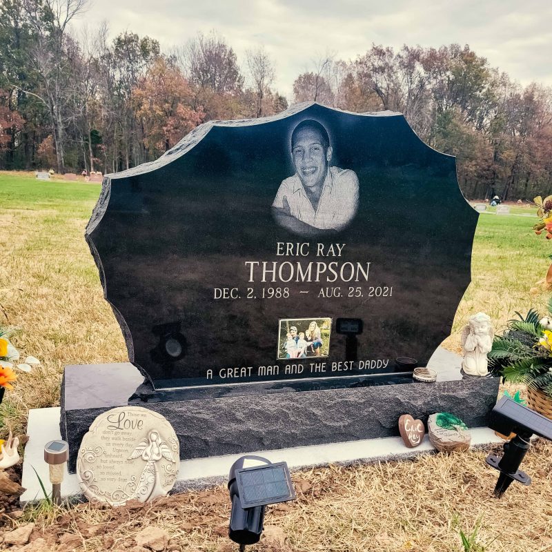 Thompson Black Granite with Etched Portrait