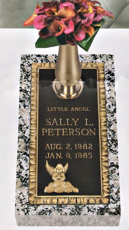 Peterson Bronze Infant and Child Plaque on Granite