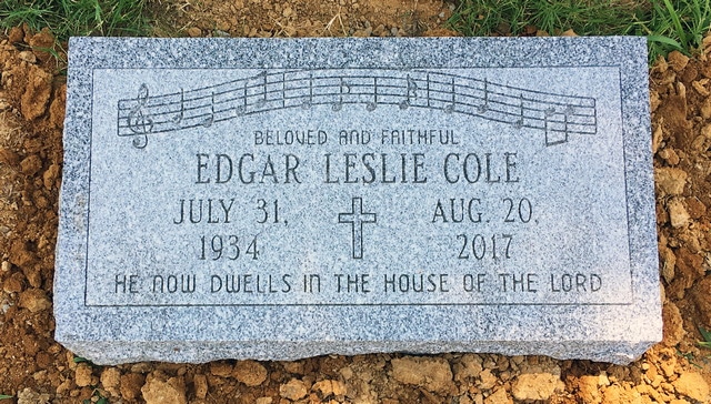 Cole Monument with Music Note Carvings