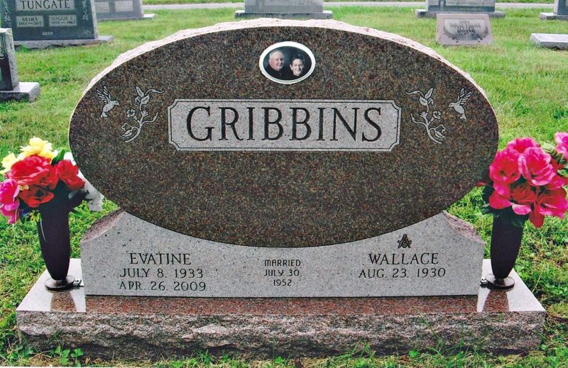 Gribbins Unique Oval Memorial with Vase